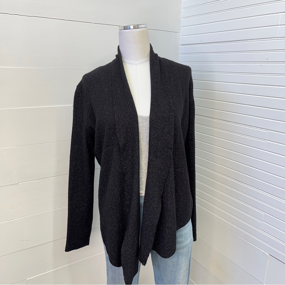 3/$20☀ Gnu Open Front Black Sparkle Sweater NWT